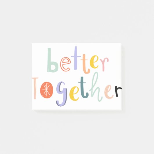 Better together typography doodle text Quote ポストイット (正面)