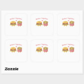 Better Together Valentine Cute Kawaii Burger Fries スクエアシール (シート)