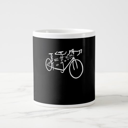 Better Together White Minimal Aesthetic  ジャンボコーヒーマグカップ (正面)