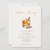 Better With Age Whisky Birthday 招待状 (正面)