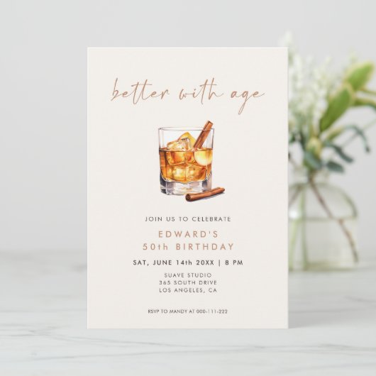 Better With Age Whisky Birthday 招待状 (スタンド正面)