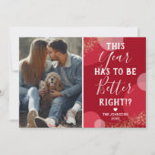 Better Year写真クリスマスレッド シーズンカード (正面)