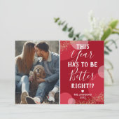 Better Year写真クリスマスレッド シーズンカード (スタンド正面)