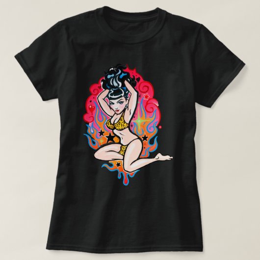 Bettie Page V12ポスター男性TシャツAlのためのデイギフト Tシャツ (デザイン正面)