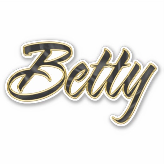 Betty black gold Lettering Aufkleber Sticker シール (正面)