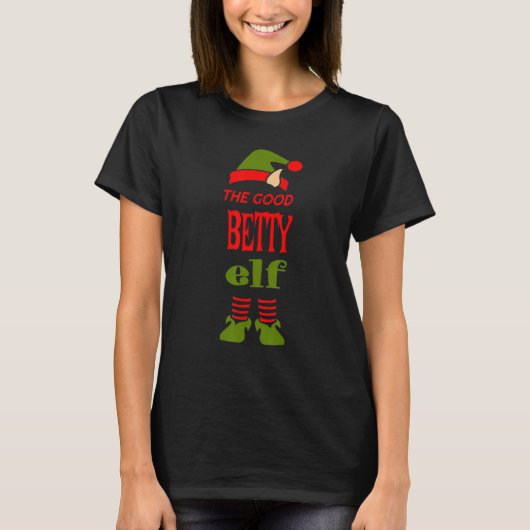 BETTY Elf Good Christmas Matching Pajama Party Tシャツ (正面)