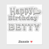Betty Happy Birthday silver Aufkleber Sticker シール (シート)