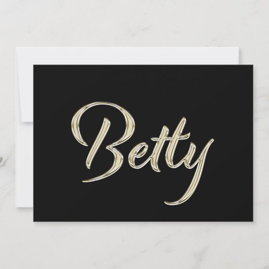 Betty white gold Handwriting Karte カード (正面)