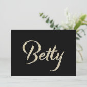 Betty white gold Handwriting Karte カード (スタンド正面)