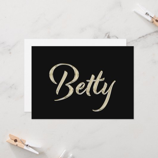 Betty white gold Handwriting Karte カード (正面/裏面インサイチュ)