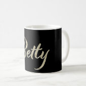 Betty white gold Handwriting Tasse Kaffeetasse コーヒーマグカップ (正面右)