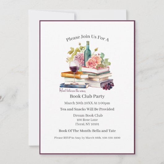 Between 読 the Wines, Book Club 招待状 (正面)