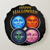 Between four elements, moon faces festive Gothic g ラウンドクッション (裏面)