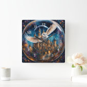 Between the Stars Castle Crystal Ballファンタジーアート スクエア壁時計 (ホーム)