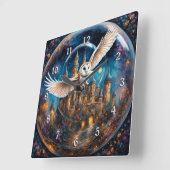 Between the Stars Castle Crystal Ballファンタジーアート スクエア壁時計 (傾斜)