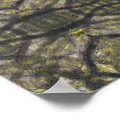 Betwixt Abstract Dark Yellow Black Watercolor Art ポスター (角)