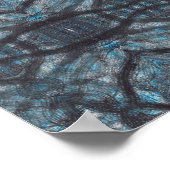 Betwixt Blue Abstract Watercolor Art ポスター (角)