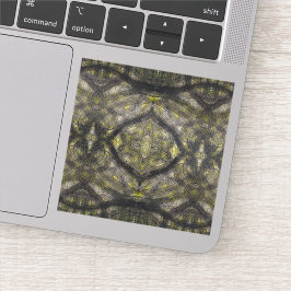 Betwixt Dark Yellow Abstract Watercolor Art シール