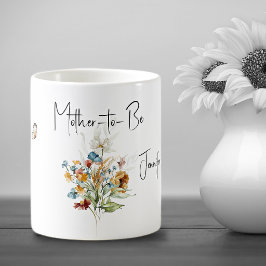 Beverage Mug Mother-to-Be Colorful Flowers Bouquet コーヒーマグカップ