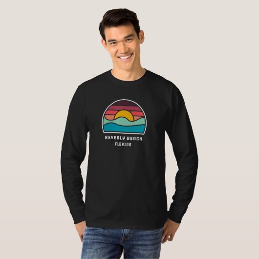 Beverly Beach Florida Cool Minimalist Ocean Wave Tシャツ (正面フル)
