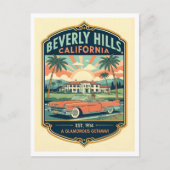 Beverly Hills CA Retro 1950s Travel ポストカード (正面)