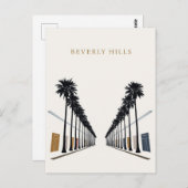 Beverly Hills Palm Tree Shopping Art ポストカード (正面/裏面)