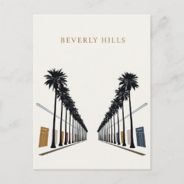 Beverly Hills Palm Tree Shopping Art ポストカード