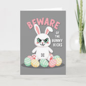 Beware Bunny Kicks Faux Gold Card カード (正面)