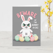 Beware Bunny Kicks Faux Gold Card カード (黄色い花)