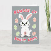 Beware Bunny Kicks Pattern Card カード (正面)