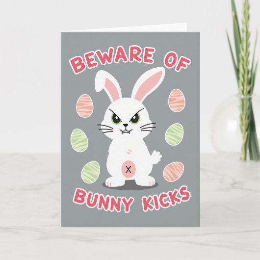 Beware Bunny Kicks Pattern Card カード (正面)