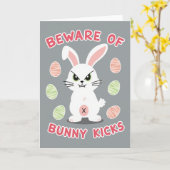 Beware Bunny Kicks Pattern Card カード (黄色い花)