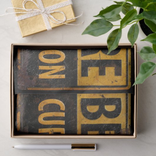 BEWARE CURMUDGEON rusty metal danger warning  Big 薄葉紙 (ギフト)