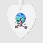 Beware Cute Witch Sloth Flying on Broom Halloween  オーナメント (正面)