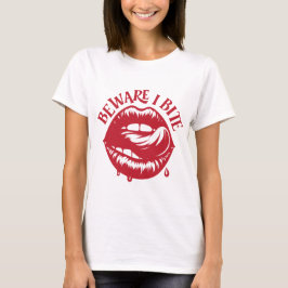Beware I Bite: Halloween Lips Tee Tシャツ