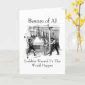 Beware of AI - Luddites Warned Us カード (黄色い花)