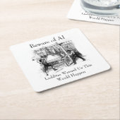 Beware of AI - Luddites Warned Us スクエアペーパーコースター (アングル)