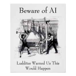 Beware of AI - Luddites Warned Us ポスター