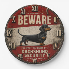 Beware of Dachshund Funny Wiener Dog ペーパープレート