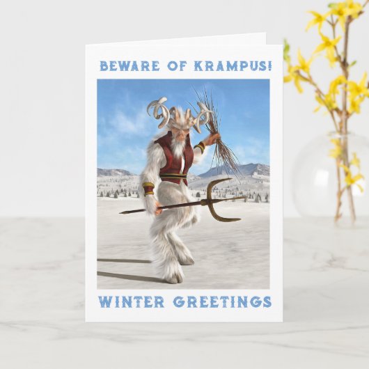 Beware of Krampus! Folded カード (黄色い花)