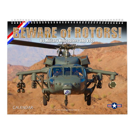 BEWARE of ROTORS! US Military Helicopters and VTOL カレンダー (カバー)