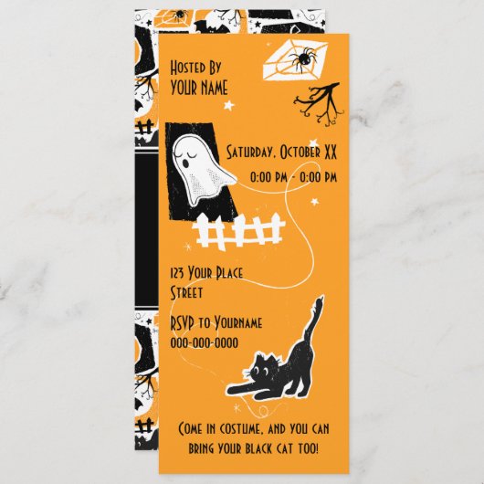 Beware of the cat! 招待状 (正面/裏面)