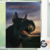 Beware of the Dog. Big, black dog ウィンドウサイン (ホーム)