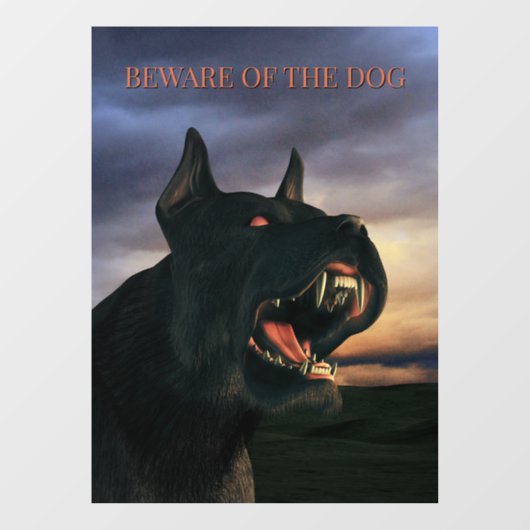 Beware of the Dog. Big, black dog ウィンドウサイン (シート)