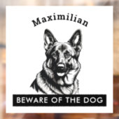 Beware of the Dog German Shepherd Personalized ウィンドウサイン (シート2)