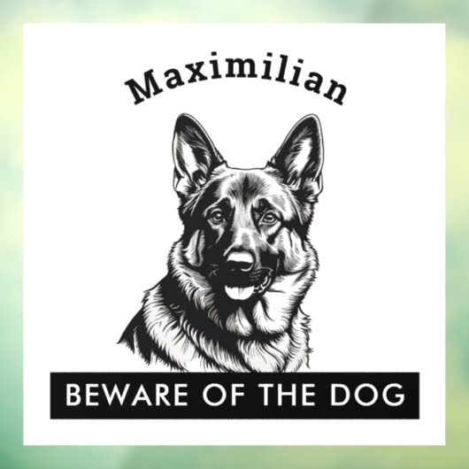 Beware of the Dog German Shepherd Personalized ウィンドウサイン (シート3)