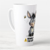 Beware Of The Mule Funny Donkey Warning Design カフェラテマグ (左アングル)