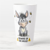 Beware Of The Mule Funny Donkey Warning Design カフェラテマグ (正面)