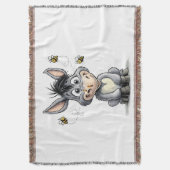 Beware Of The Mule Funny Donkey Warning Design スローブランケット (正面縦)