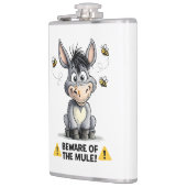 Beware Of The Mule Funny Donkey Warning Design フラスク (左)